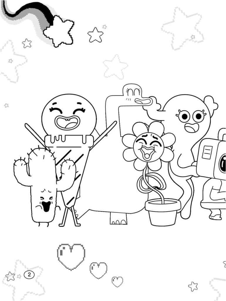 Characters from The Amazing World of Gumball Coloring Page