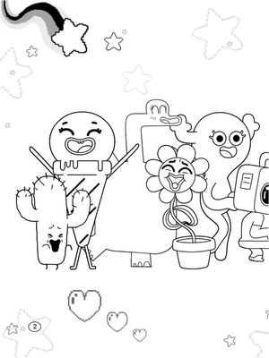 Characters from The Amazing World of Gumball Coloring Page