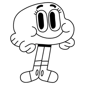 Darwin Watterson - Reimagined as "Daring Darwin" for a dynamic coloring page! Coloring Page