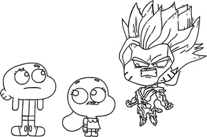 Goku Gumball Coloring Page