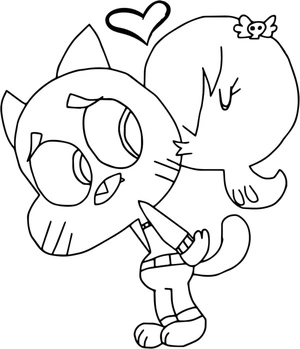 Gumball and His Friend Coloring Page