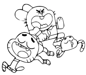 The Amazing World of Gumball Friends Coloring Page