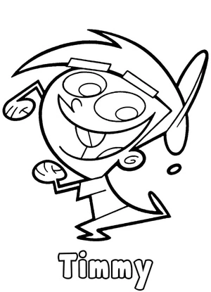 Timmy Turner from the cartoon Fairly OddParents Coloring Page