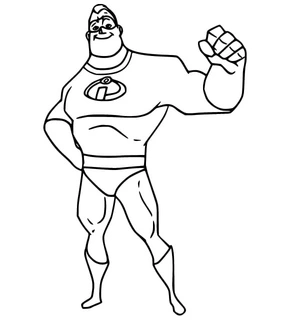 Robert Parr from The Incredibles Coloring Page
