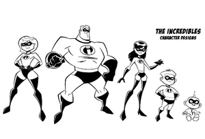 The Amazing Family Coloring Page