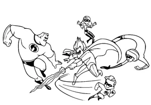 The Incredibles Battle Syndrome Coloring Page