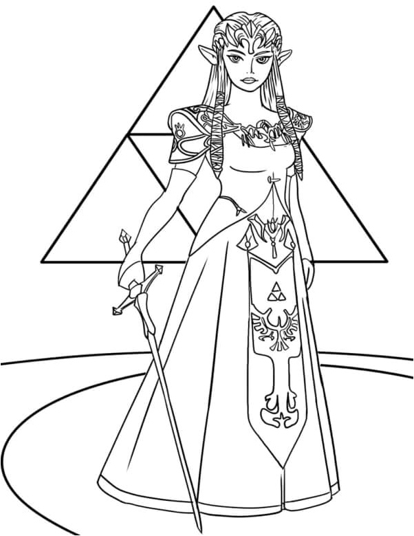 Princess Zelda: Intelligent Beyond Her Years Coloring Page