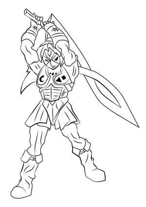 This Boy is Always Dressed in a Green Robe and a Matching Long Cap. Coloring Page