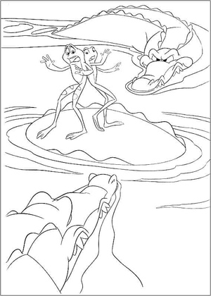 Printable coloring page: The Princess and the Frog