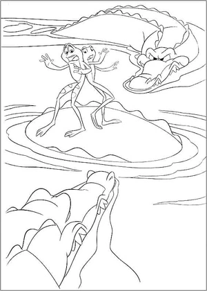 Printable coloring page: The Princess and the Frog Coloring Page