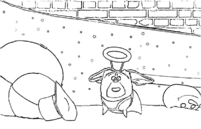 A Pug with Angelic Wings Coloring Page