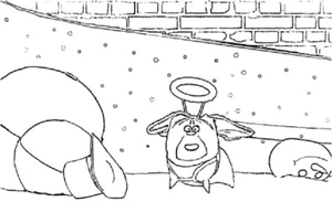 A Pug with Angelic Wings Coloring Page