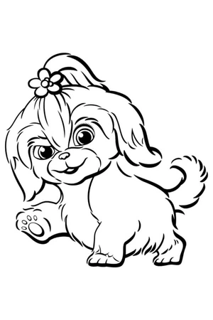 Adorable Dog Coloring Page
