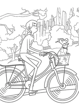 Walk On The Bike Rides Coloring Page