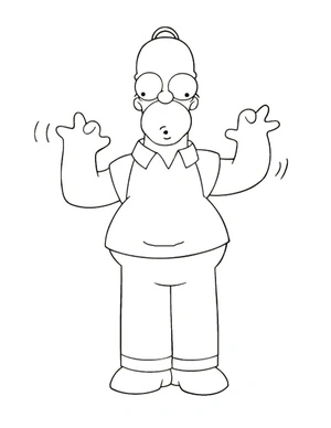 Homer Simpson featured in The Simpsons Coloring Page