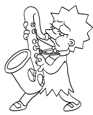 Printable Coloring Page of Lisa Simpson Coloring Page
