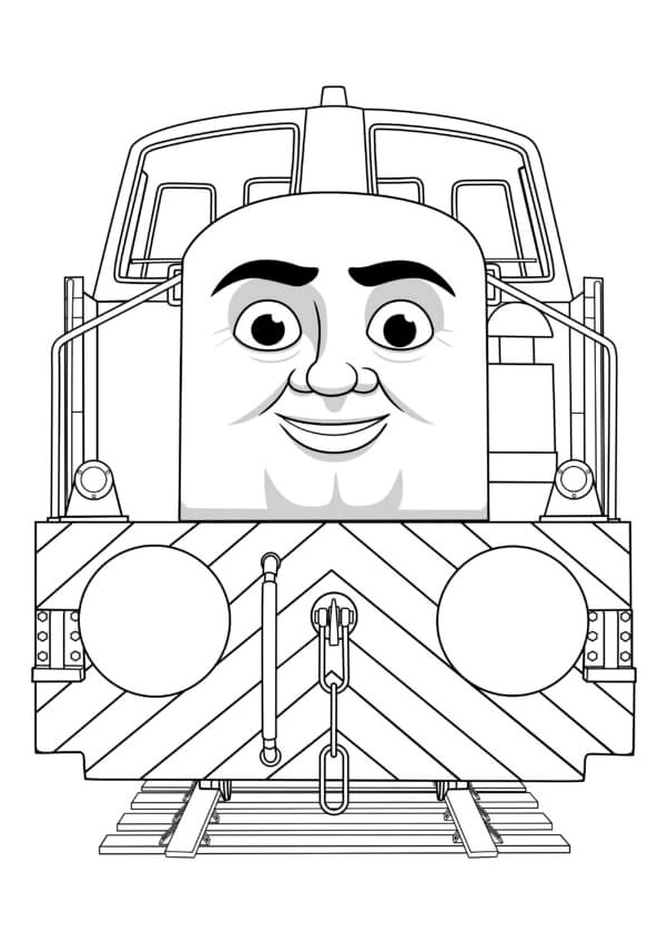 Den the Diesel Locomotive Coloring Page
