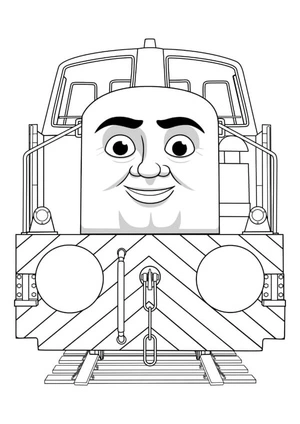Den the Diesel Locomotive Coloring Page