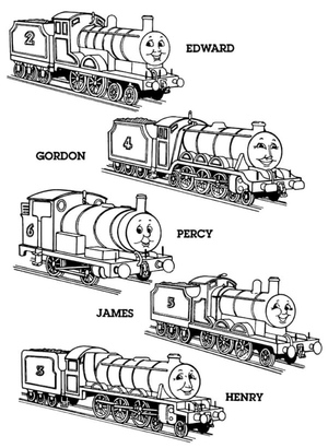 Edward, Gordon, Percy, James and Henry are Thomas' friends.