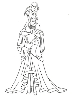 Tiana, The Determined Princess Coloring Page