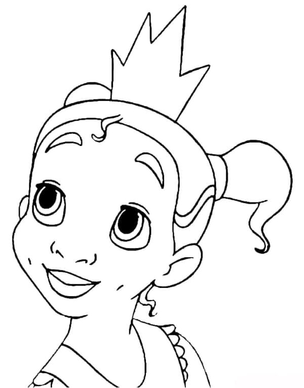Tiana, the Little Princess Coloring Page