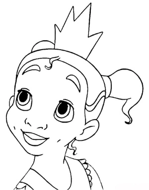 Tiana, the Little Princess Coloring Page