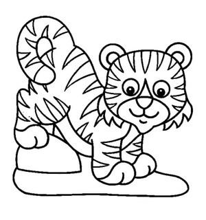 Adorable Tiger Cub Coloring Page
