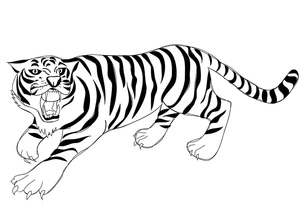 Printable Roaring Tiger Coloring Page Coloring Page