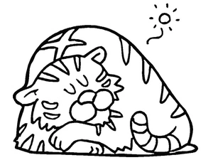 Printable Sleeping Tiger coloring page Coloring Page