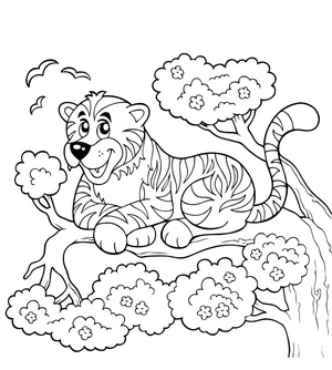 Printable Tiger Happiness Coloring Page
