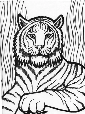 Wild Tiger Coloring Page Coloring Page