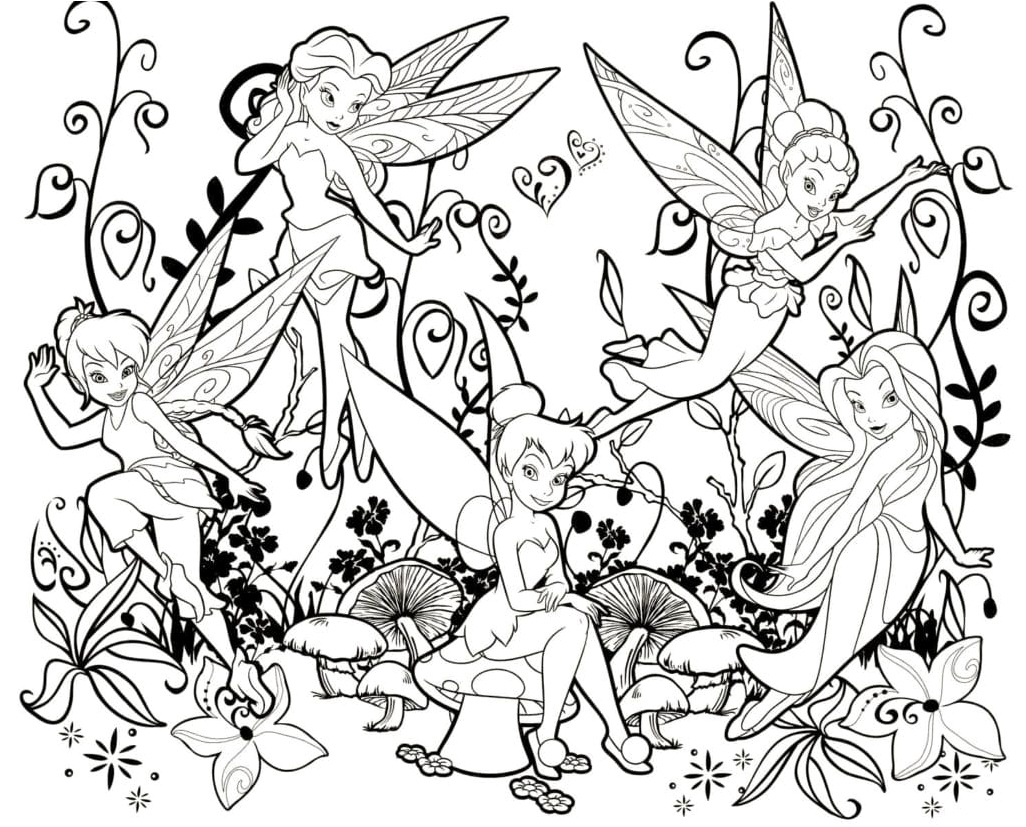 Disney Fairies featuring Tinkerbell Coloring Page
