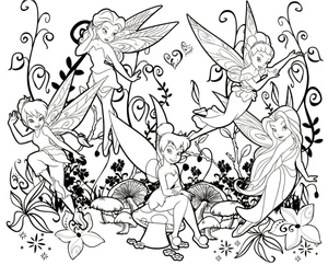 Disney Fairies featuring Tinkerbell Coloring Page