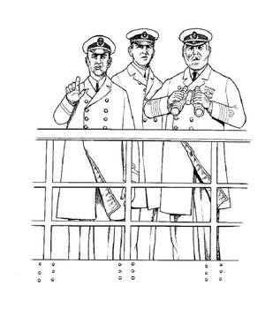 Captain and His Crew Coloring Page