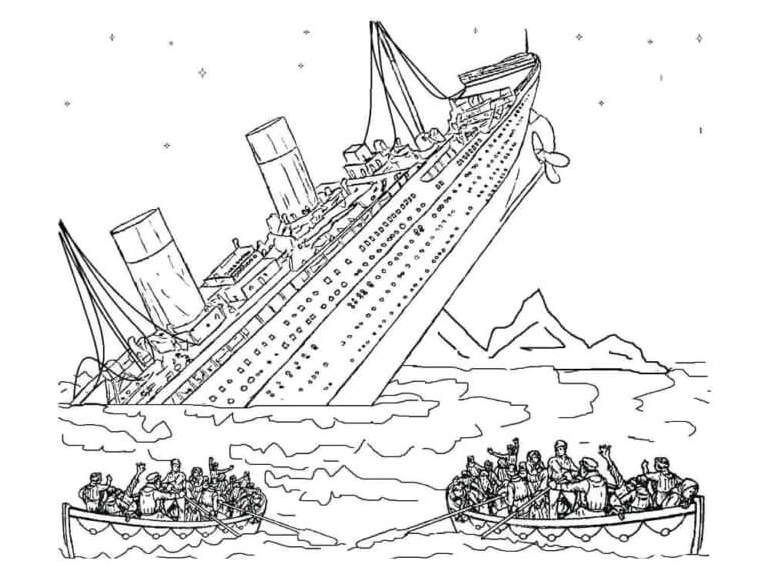 Tragedy of the Titanic Coloring Page