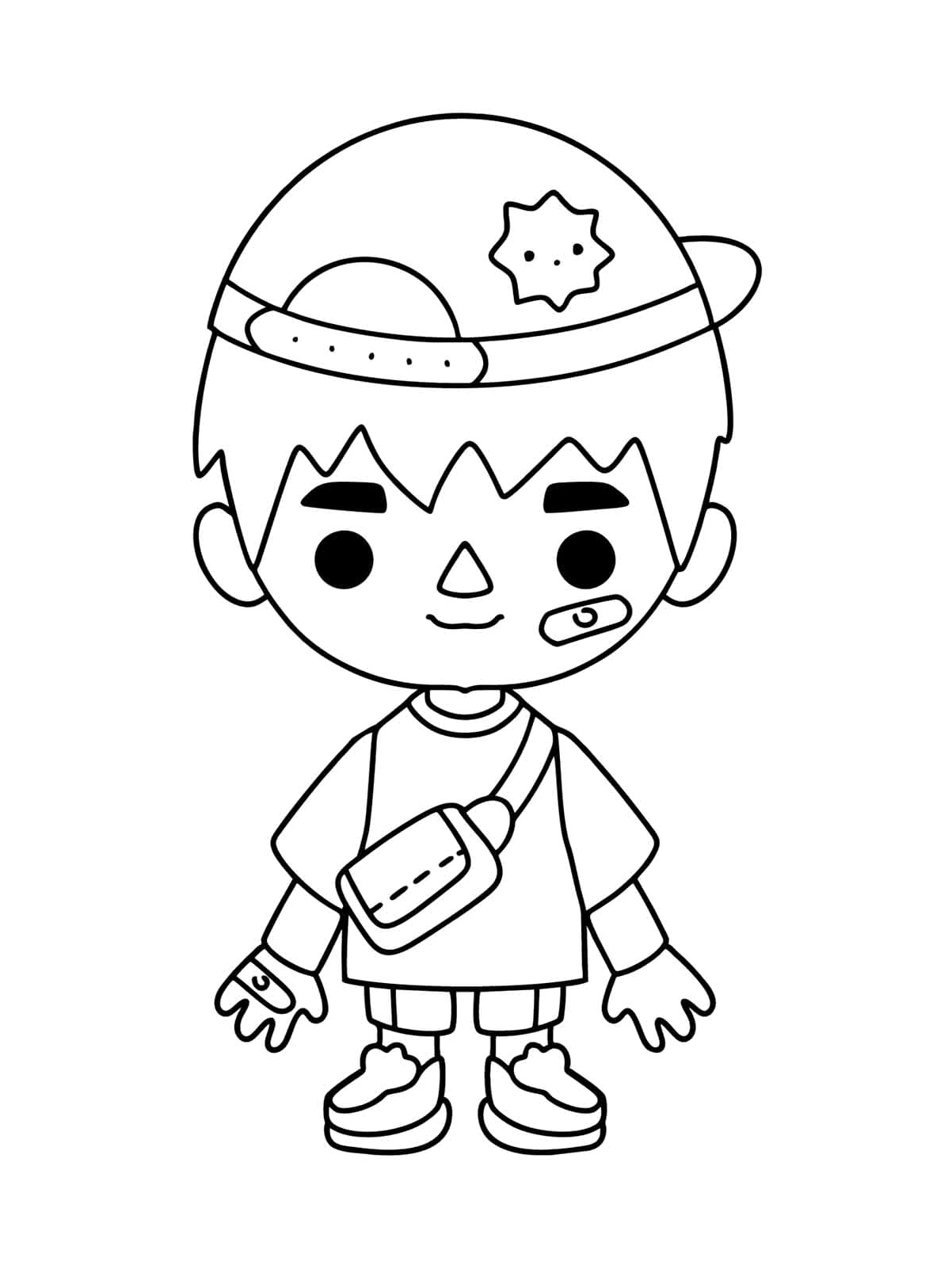 Boy from Toca Boca Coloring Page