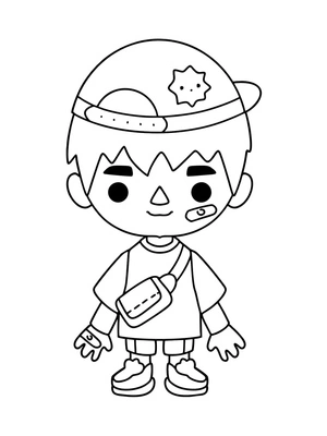 Boy from Toca Boca Coloring Page