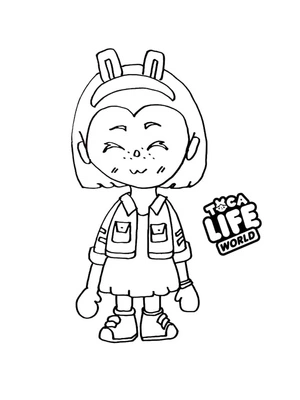 Girl in Toca Life Coloring Page