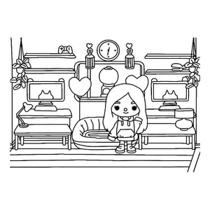 Printable Toca Boca Coloring Page for Kids Coloring Page