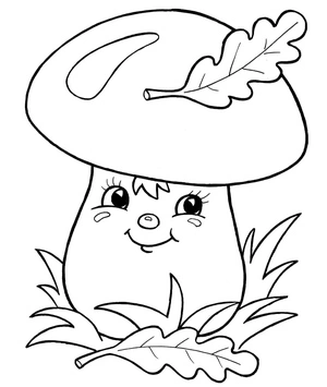 Adorable Mushroom Coloring Page for Toddlers Coloring Page