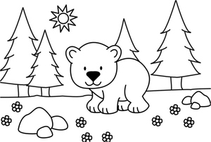 Adorable Polar Bear for Toddlers Coloring Page