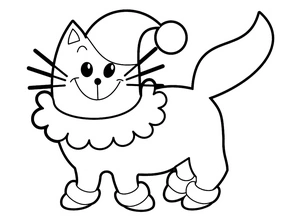 Cheerful Kitty for Young Children Coloring Page