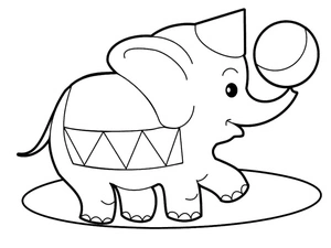 Circus Elephant Coloring Page for Toddlers Coloring Page