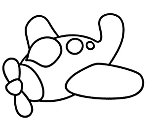 Simple Airplane for Toddlers Coloring Page