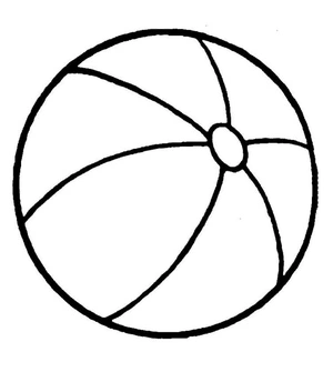 Toddler's Beach Ball Coloring Page Coloring Page