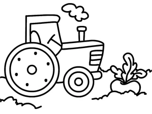 Toddler's Farm Tractor Coloring Page Coloring Page