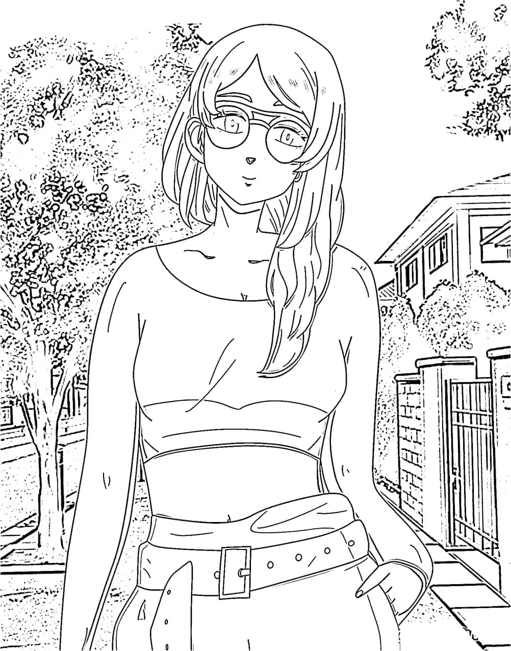 Emma Sano from the Tokyo Revengers should be rewritten as Tokyo Revengers' Emma Sano. Coloring Page