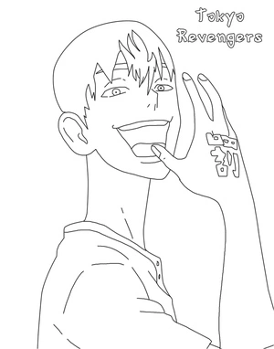 Shuji Hanma from Tokyo Revengers Coloring Page