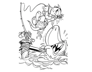 Danger with Tom and Jerry Coloring Page