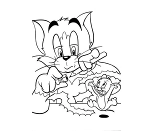 Pencil Sharpener featuring Tom and Jerry Coloring Page